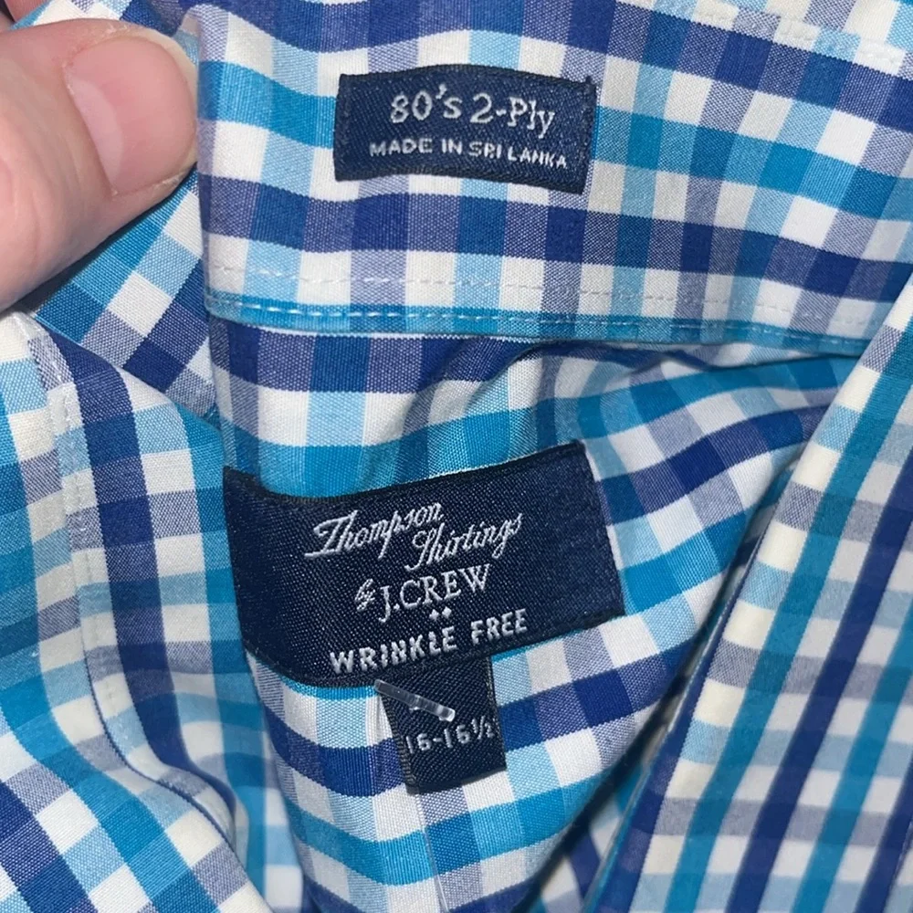 Thompson Shirtings for‎ J. Crew Wrinkle-free Voyager Dress Shirt in Gingham.